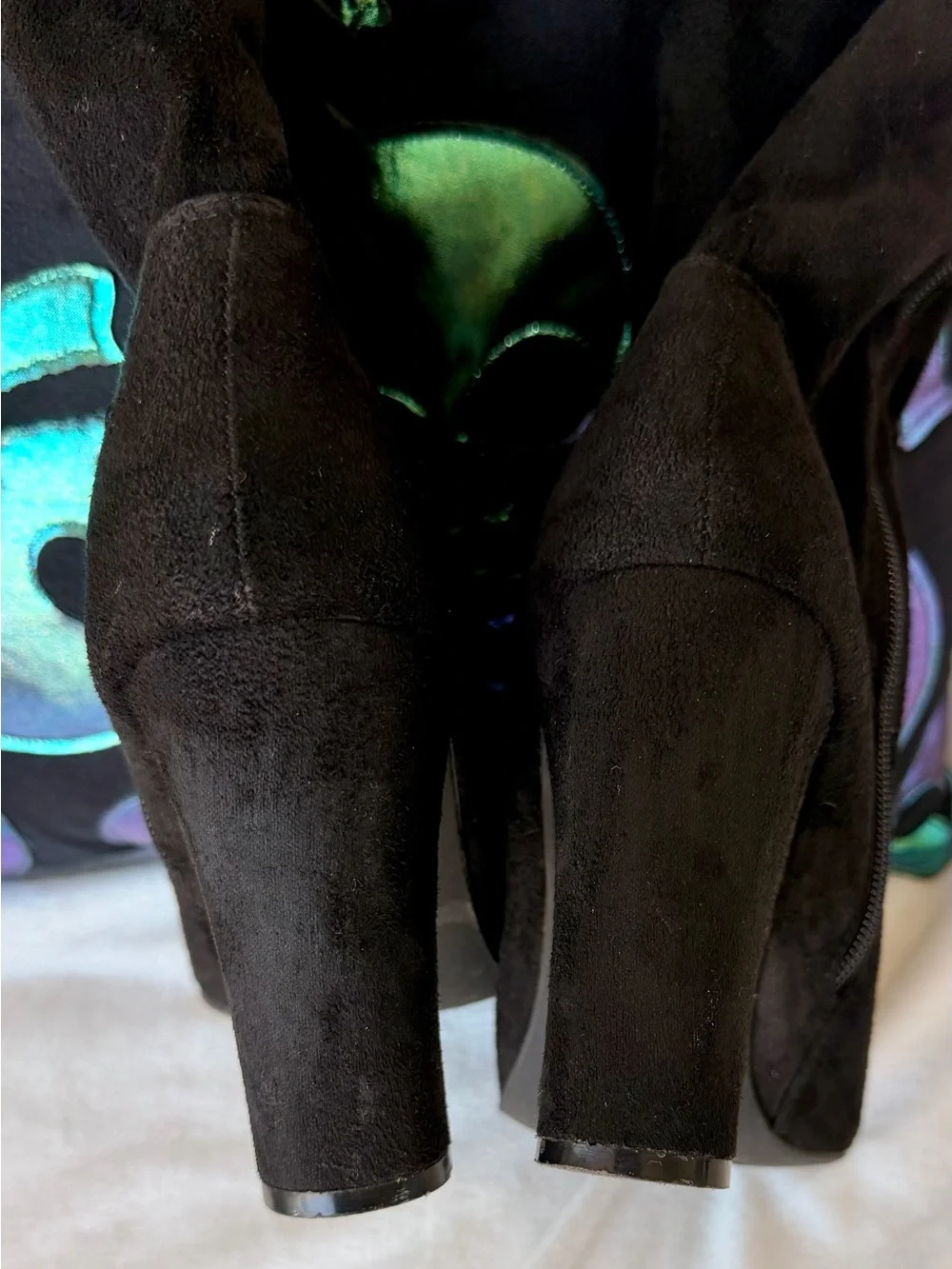 Wild DNA Black Faux Suede Lace Up Over The Knee Thigh High Stiletto Boots